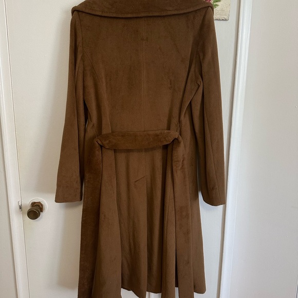 Vintage Anne Klein Belted Brown Wool Trench Coat/OverCoat Size Medium - Picture 12 of 17